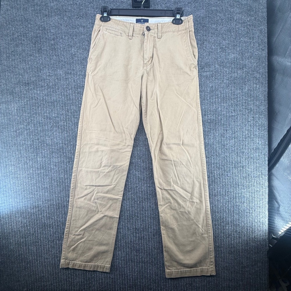 American Eagle Chinos Mens 30x34 Tan Excellent Relaxed Straight Khaki Pants